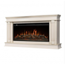 Каминокомплект: Очаг Royal Thermo Аврора RTFP/P-AR40LS, портал Олимпия 42/40/36 слоновая кость с золотой патиной